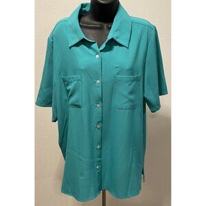 Susan Graver Womens Size XL Top Blouse Stretch Short Sleeve